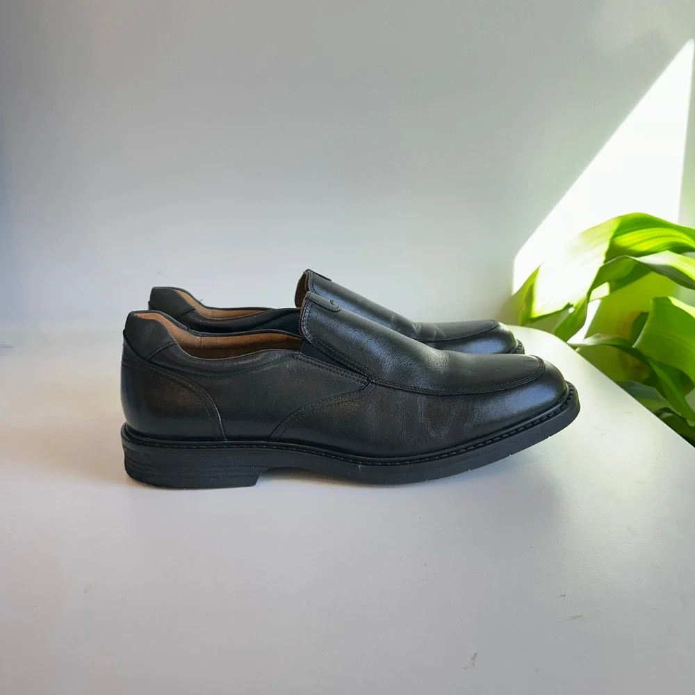 Florsheim‎ Mens Black Leather Slip On Loafers Dress Shoes Comfortech Size 11.5
